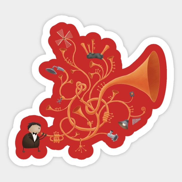 Trombombone Sticker by vladstudio